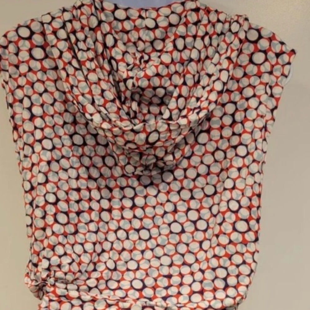 $398 Diane Von Furstenberg Sleeveless Hooded Romper in Dot Print - Picture 7 of 13